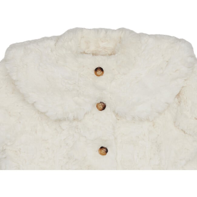 Marie Oversized Peter Pan Collar Jacket, Off-White Teddy - Jackets - 6