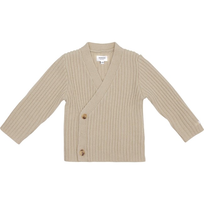 Elo Ribbed Buttoned Kimono Cardigan, Oyster Grey