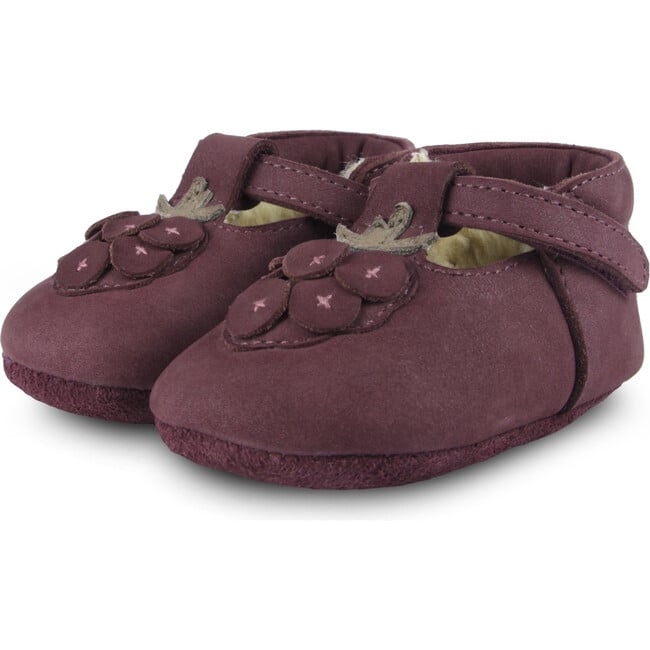 Carlie Raspberry Lining Nubuck T-Bar Shoes, Berry Red