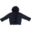 Den Buttoned Hooded Jacket, Blue Marine - Jackets - 1 - thumbnail