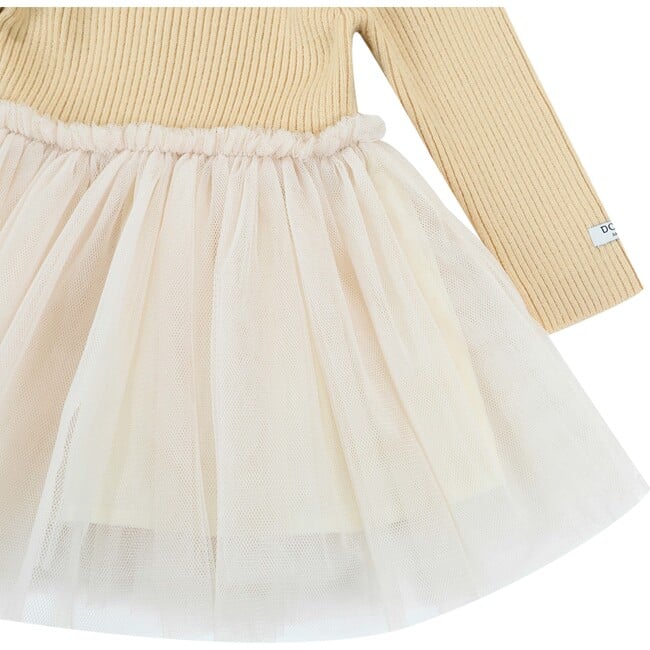 Lotus High Neck Tulle Skirt Dress, Biscuit - Dresses - 5