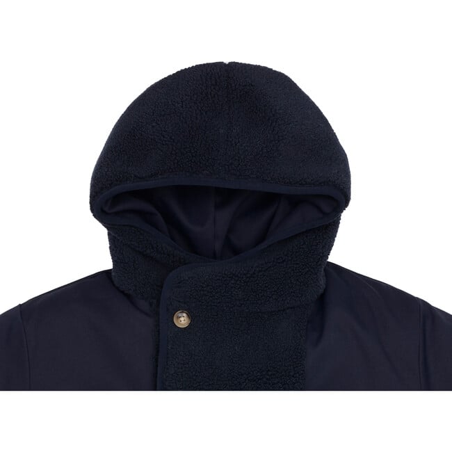 Den Buttoned Hooded Jacket, Blue Marine - Jackets - 5