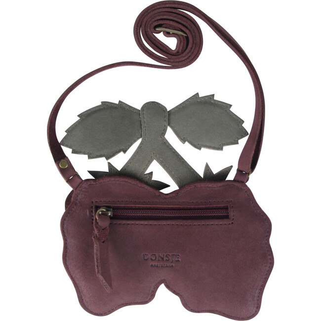 Bessie Raspberry Nubuck Purse, Berry Red - Bags - 4