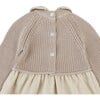 Firal Knit Peter Pan Collar Dress, Soft Sand - Dresses - 5