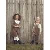 Pretty Pointsetta Yoke Velvet Dress, Brown - Dresses - 3
