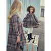 Sweet Plaid Long Sleeve Dress, Brown - Dresses - 4