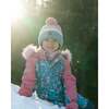 Winter Knit Pom Pom Colorblock Hat, Pink & Blue Gradient - Hats - 2