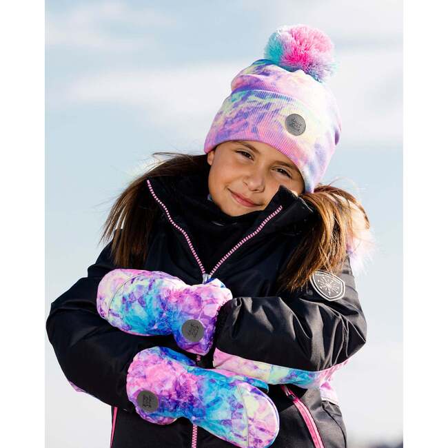 Tie-Dye Knit Pom Pom Hat, Multicolors - Hats - 2
