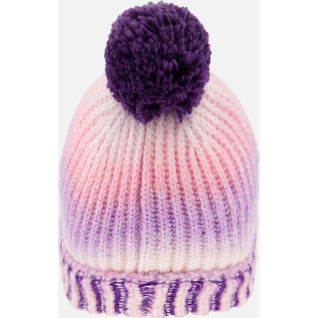 Watercolor Floral Print Knit Hat, Purple - Hats - 3
