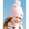 Textured Knitted Neckwarmer, Powder Pink - Scarves - 2