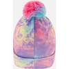 Tie-Dye Knit Pom Pom Hat, Multicolors - Hats - 3