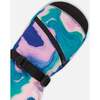 Tie-Dye Print Mittens With Straps, Aqua - Gloves - 2