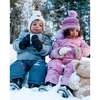 Vintage Flower Print One-Piece Baby Car Seat Snowsuit, Rose - Snowsuits - 2