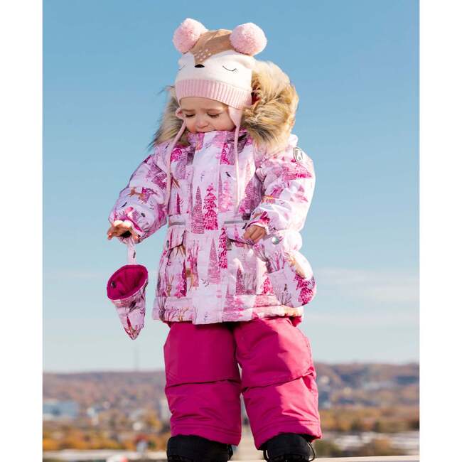 Winter Forest Print 2-Piece Snowsuit, Fuchsia - Snowsuits - 2