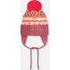 Winter Knit Pom Pom Earflap Hat, Purple And Pink - Hats - 3