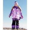 Watercolor Floral Print 2-Piece Snowsuit, Grape Purple - Snowsuits - 2