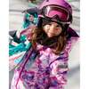 Watercolor Floral Print One-Piece Snowsuit, Pink - Snowsuits - 3