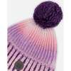 Watercolor Floral Print Knit Hat, Purple - Hats - 4
