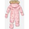 Vintage Flower Print One-Piece Baby Snowsuit, Ancient Rose - Snowsuits - 3