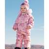 Vintage Flower Print One-Piece Baby Car Seat Snowsuit, Rose - Snowsuits - 3