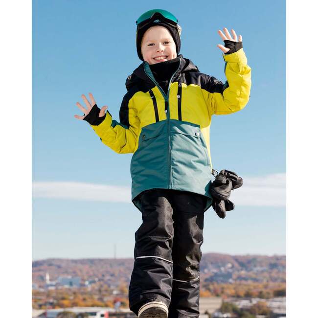 Teknik Colorblock 2-Piece Snowsuit, Pine Green, Lemongrass & Black - Snowsuits - 3