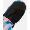 Tie-Dye Print Mittens With Straps, Aqua - Gloves - 3