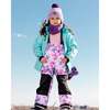 Watercolor Floral Print 2-Piece Snowsuit, Pink - Snowsuits - 3