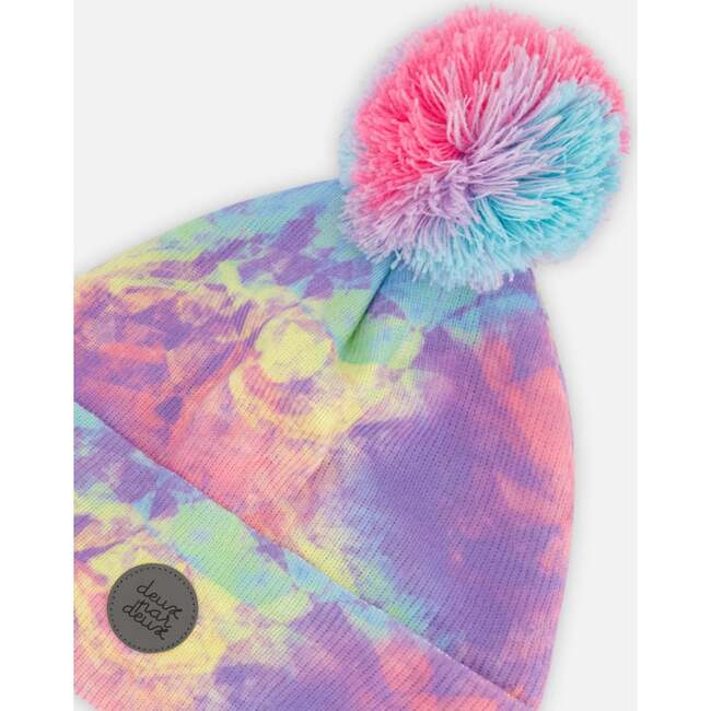 Tie-Dye Knit Pom Pom Hat, Multicolors - Hats - 4