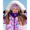 Watercolor Floral Print 2-Piece Snowsuit, Grape Purple - Snowsuits - 3