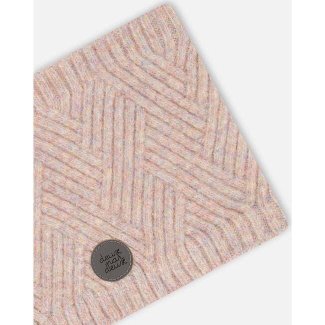 Textured Knitted Neckwarmer, Powder Pink - Scarves - 4