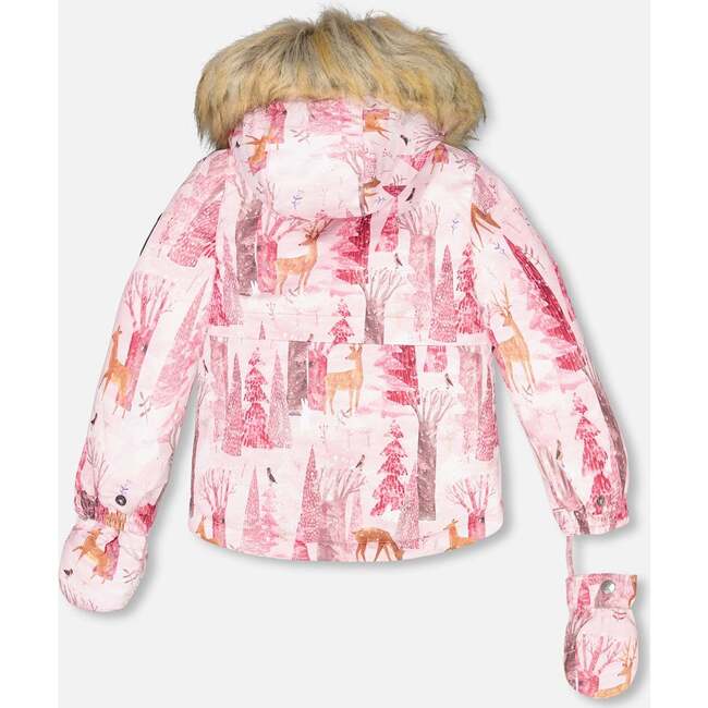Winter Forest Print 2-Piece Snowsuit, Fuchsia - Snowsuits - 4