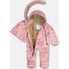 Vintage Flower Print One-Piece Baby Car Seat Snowsuit, Rose - Snowsuits - 4
