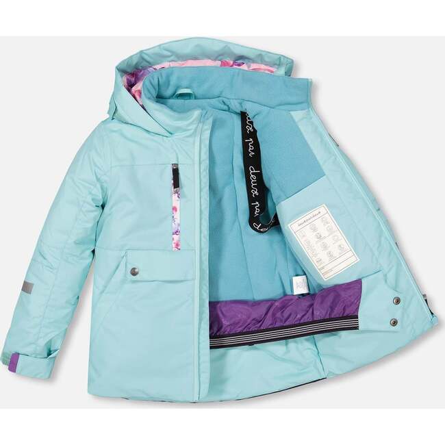 Watercolor Floral Print 2-Piece Snowsuit, Pink - Snowsuits - 4