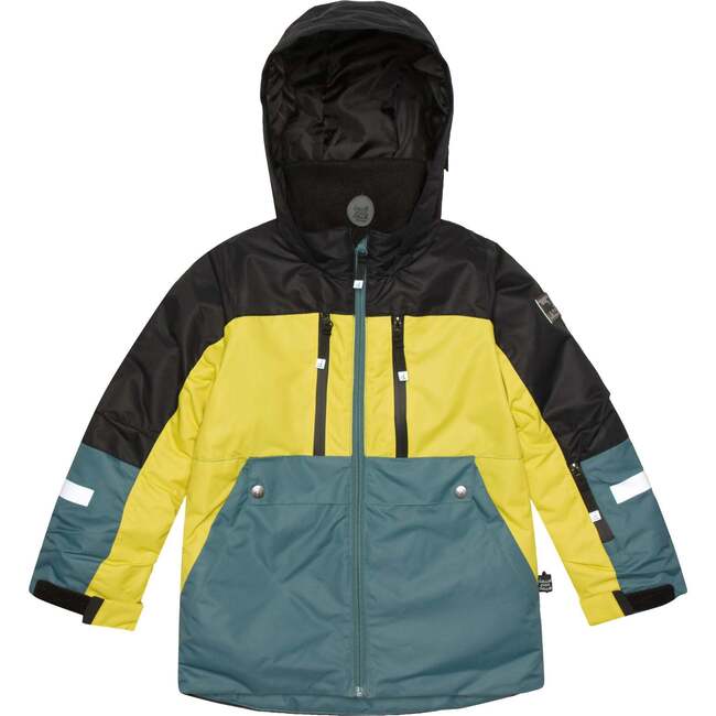 Teknik Colorblock 2-Piece Snowsuit, Pine Green, Lemongrass & Black - Snowsuits - 4
