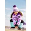 Watercolor Floral Print 2-Piece Snowsuit, Aqua - Snowsuits - 3