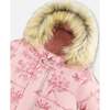Vintage Flower Print One-Piece Baby Snowsuit, Ancient Rose - Snowsuits - 5