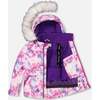 Watercolor Floral Print 2-Piece Snowsuit, Magenta - Snowsuits - 4