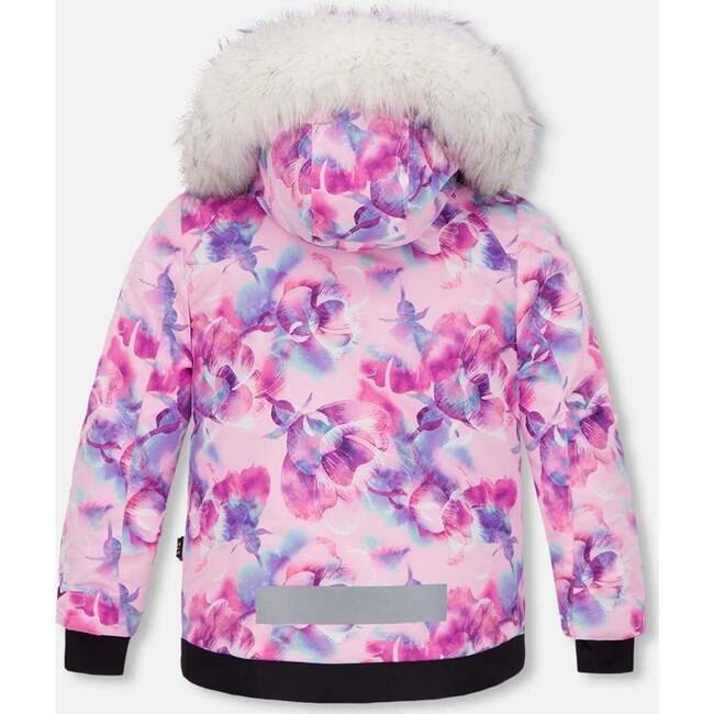 Watercolor Floral Print 2-Piece Snowsuit, Magenta - Snowsuits - 5