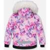 Watercolor Floral Print 2-Piece Snowsuit, Magenta - Snowsuits - 5