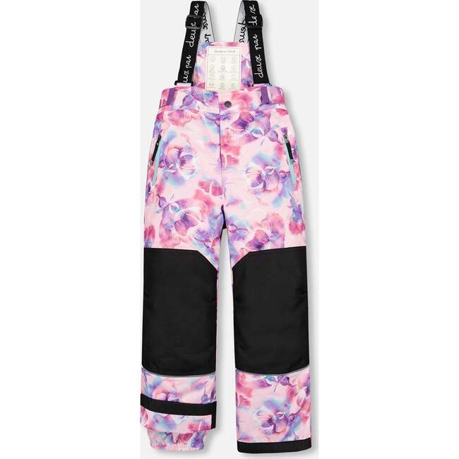 Watercolor Floral Print 2-Piece Snowsuit, Pink - Snowsuits - 6