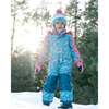 Spring Flower Print One-Piece Snowsuit, Rose - Snowsuits - 2