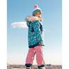 Spring Flower Print 2-Piece Snowsuit, Dusty Pink & Blue - Snowsuits - 3
