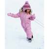Solid One-Piece Baby Snowsuit, Old Rose - Snowsuits - 2