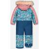 Spring Flower Print One-Piece Snowsuit, Rose - Snowsuits - 4