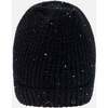 Sequined Knit Hat, Black - Hats - 3