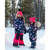 Rose Print One-Piece Baby Snowsuit, Black - Snowsuits - 2