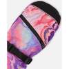 Quartz Print Mittens With Straps, Purple - Gloves - 2