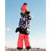 Rose Print 2-Piece Snowsuit, Coral & Black - Snowsuits - 3