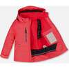 Rose Print 2-Piece Snowsuit, Cranberry & Black - Snowsuits - 4