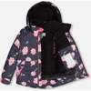 Rose Print 2-Piece Snowsuit, Coral & Black - Snowsuits - 4